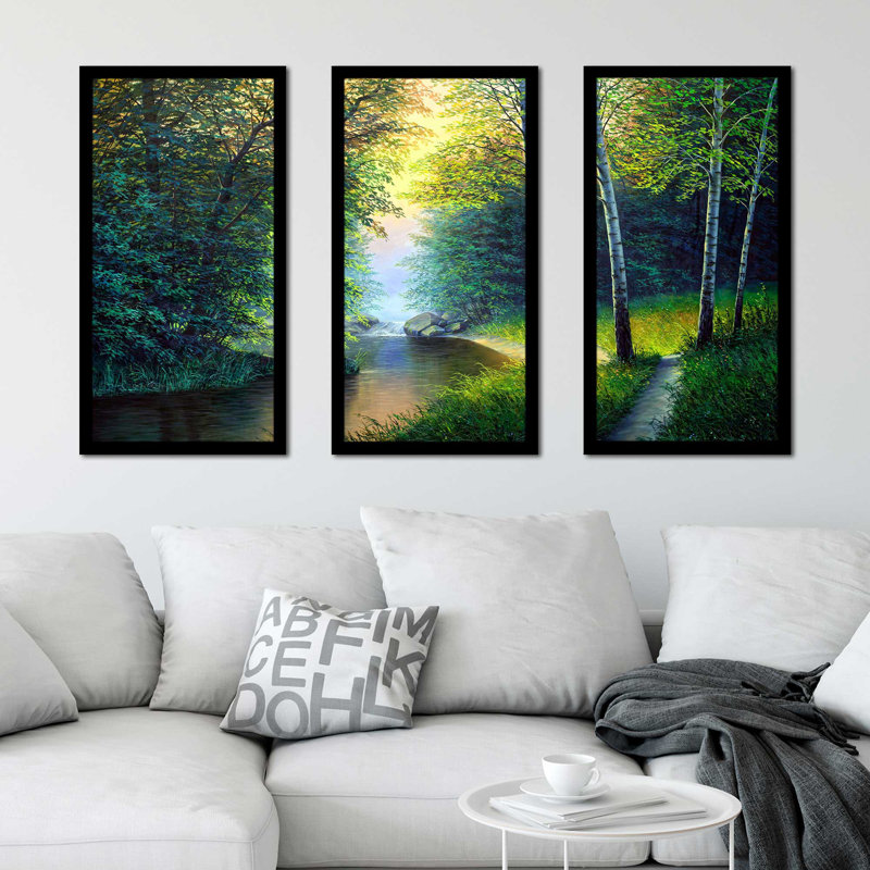 «Painted Forest Creek», reproduction sur acrylique 3 pièces, H 33,5 po x l 52,5 po x P 1 po