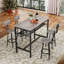 Ensemble de table de bar et de chaises, table carrée avec 2 tabourets, ensemble de pub pour 2 personnes, espace pour la cuisine, petit-déjeuner, salon, salle de fête, gris-712223266-712223267