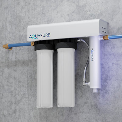 Système de filtration de désinfection, de désinfection et de traitement de l'eau ultraviolet UV de 18 gallons par jour Aquasure Quantum Series