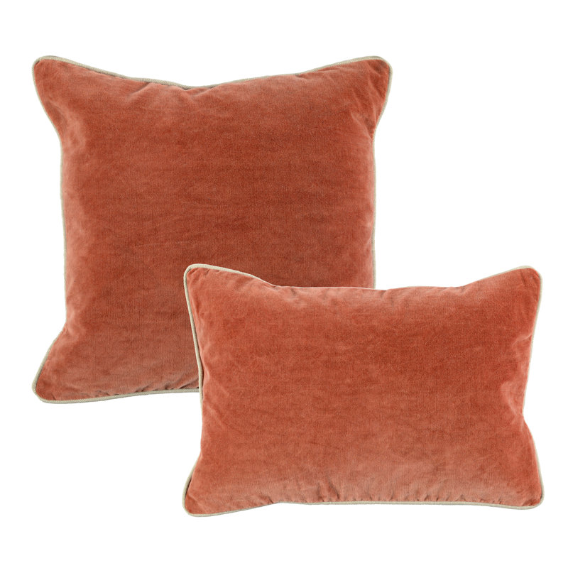 Goodall Reversible Throw Pillow, Rectangle 12"H x 16"W, Terra Cotta