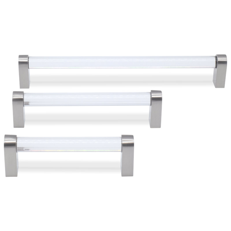 Clarity Acrylic Center to Center Bar / Handle Pull, Satin Nickel/Clear, 5" Center to Center