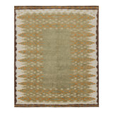 Scandinavian Hand Knotted Wool Geometric Area Rug
