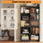 70.63"H x 35.4"W Bookcase With 2 Rattan Flip-Top Cabinets, 8-Cube Storage Shelves For Display And Organizing, Bookshelf For Living Room-747621627-747621629