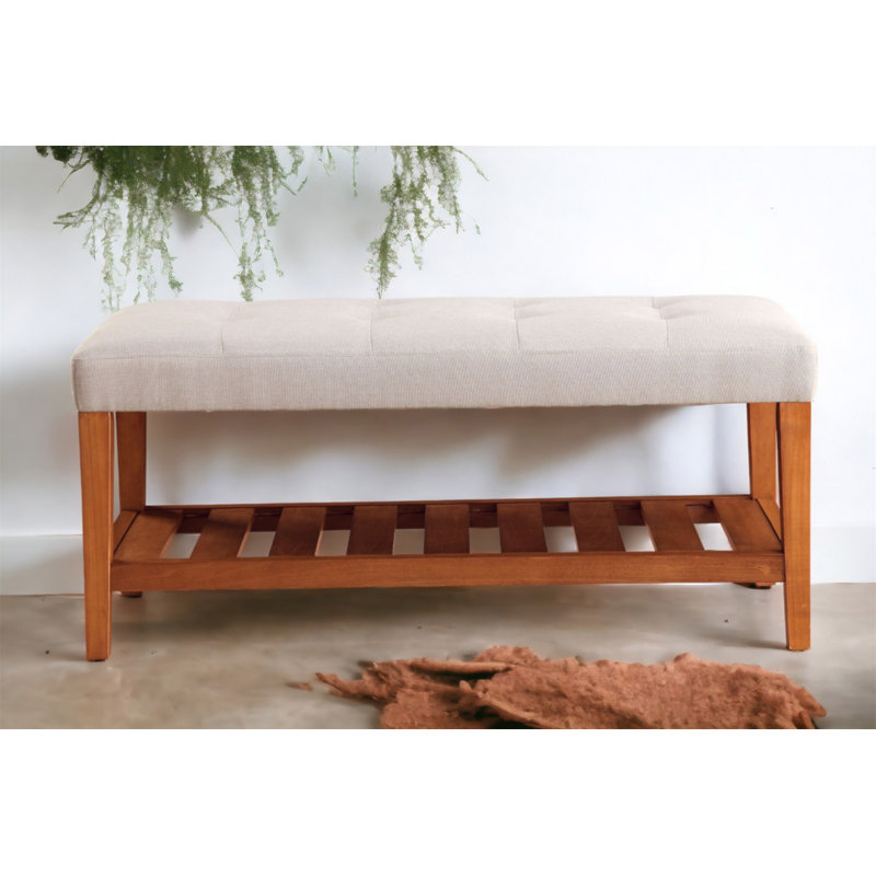 Banc en tissu gris clair Charla, Gris clair