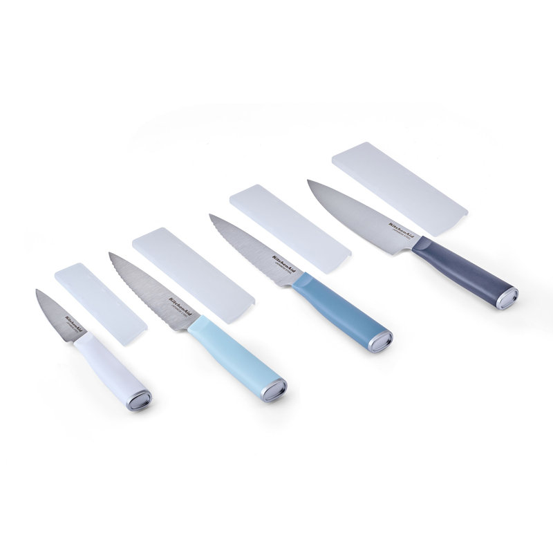 Kitchenaid Classic Chef Knife Set, 4 Piece, Blue/White