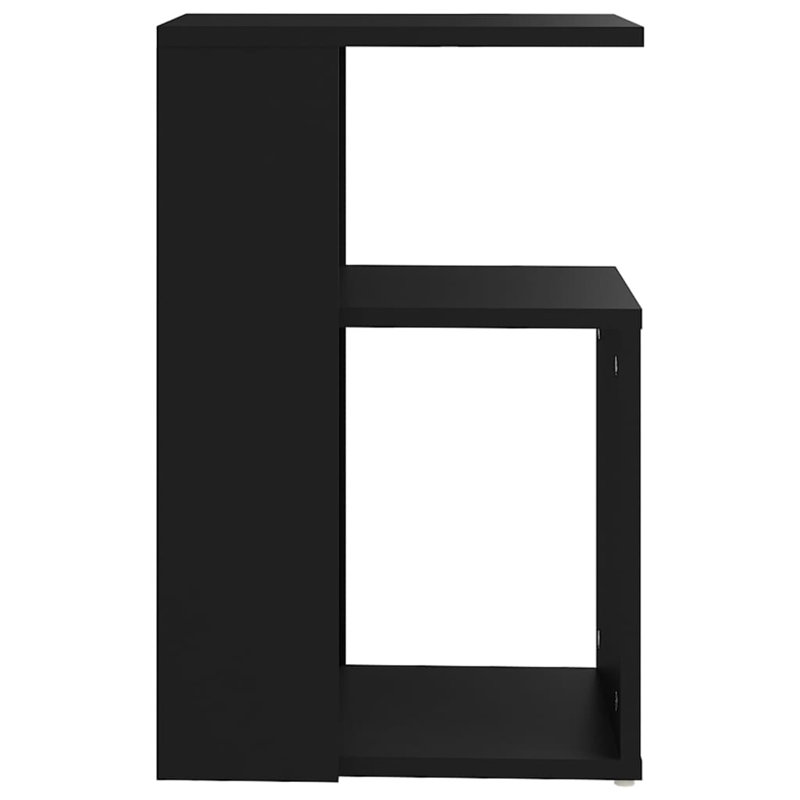 Gnni Floor Shelf End Table, Black, Black