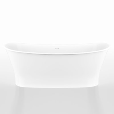 Cloud 62" x 29.875" Freestanding Soaking Solid Surface Bathtub with Wetmar Bio