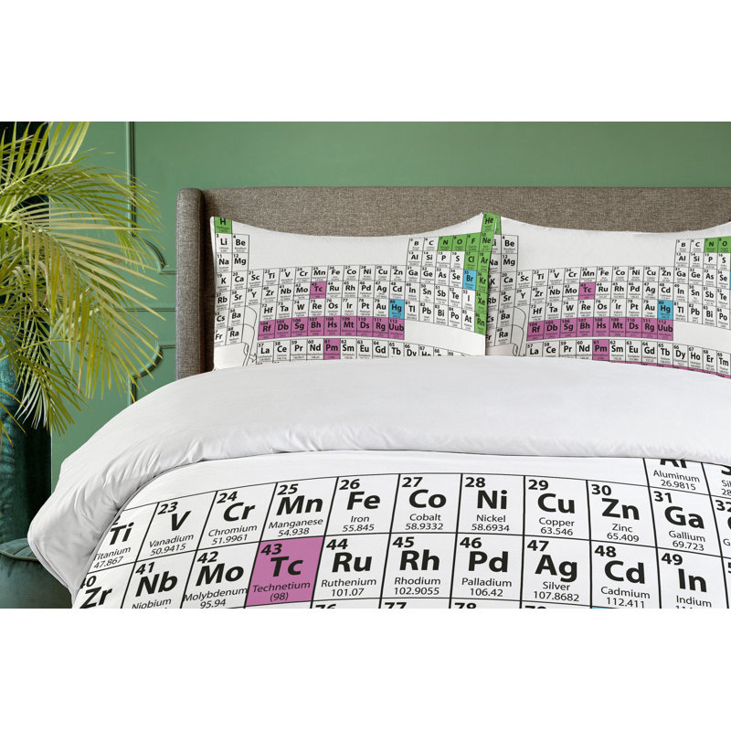 Ensemble de housse de couette pour étudiants de table periodic, Très grand
