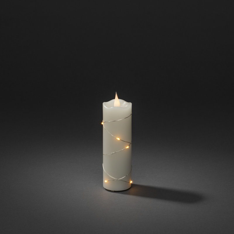 3D Moving Flame Battery Candle, Ivory, 15.2cm H x 5cm W x 5cm D