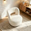 Swivel Barrel Chair with Soft Teddy Fabric