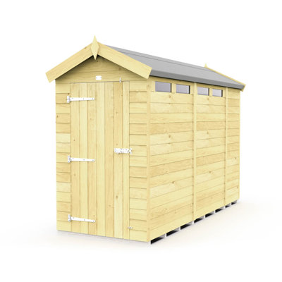 4ft x 10ft Apex Security Shed - Single Door