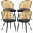 Aldborough Solid Back Upholstered Rattan Dining Chair-782311675-782780553
