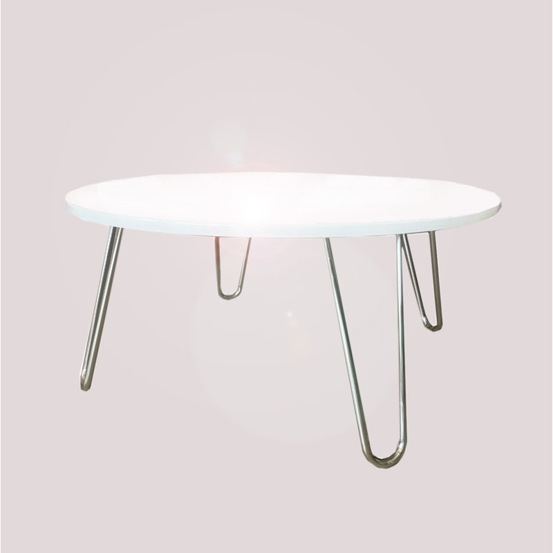 Calina Four Leg Coffee Table, Silver, White