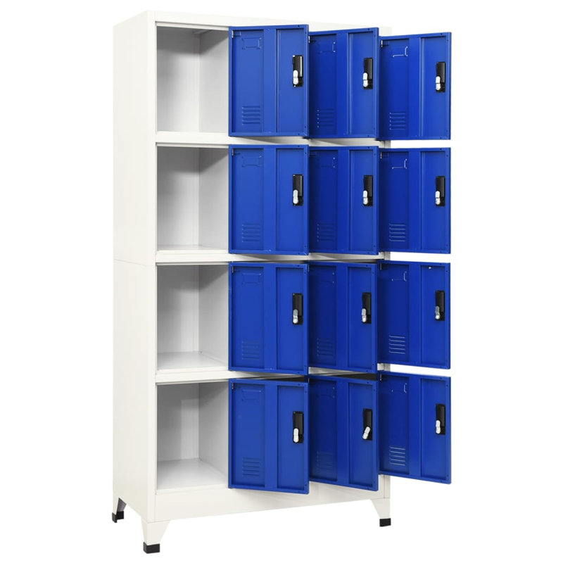 Vroman Metal 4 - Tier 90cm with Key, Grey/Blue