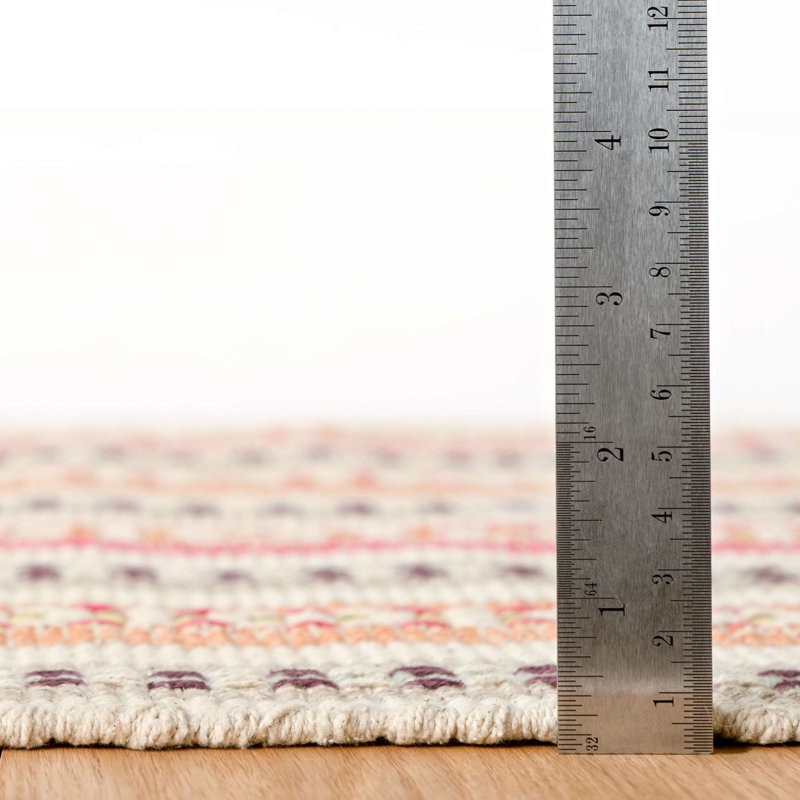 Long Slade Spice Handwoven Cotton Rug, Rectangle 5' x 8'
