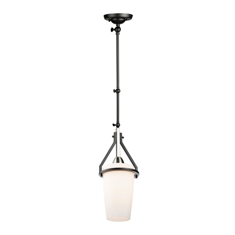 Arba 1 - Light Black Single Pendant, Black/Brushed Nickel