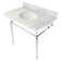 Edwardian Ceramic Rectangular Console Bathroom Sink with Overflow