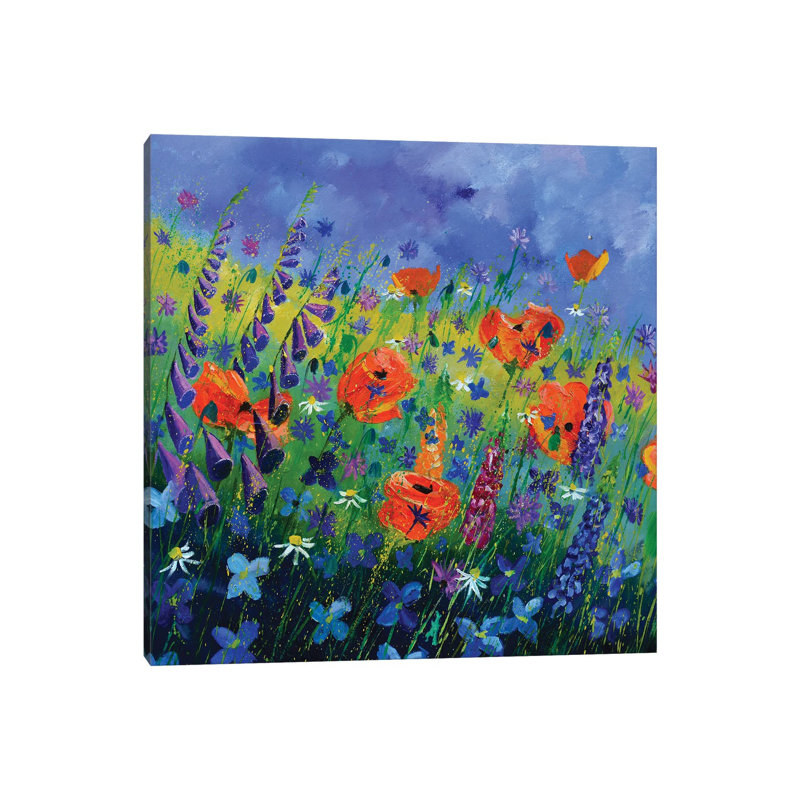 Garden Flowers - Orange Poppies by Pol Ledent - Wrapped Canvas Gallery-Wrapped Canvas Giclée