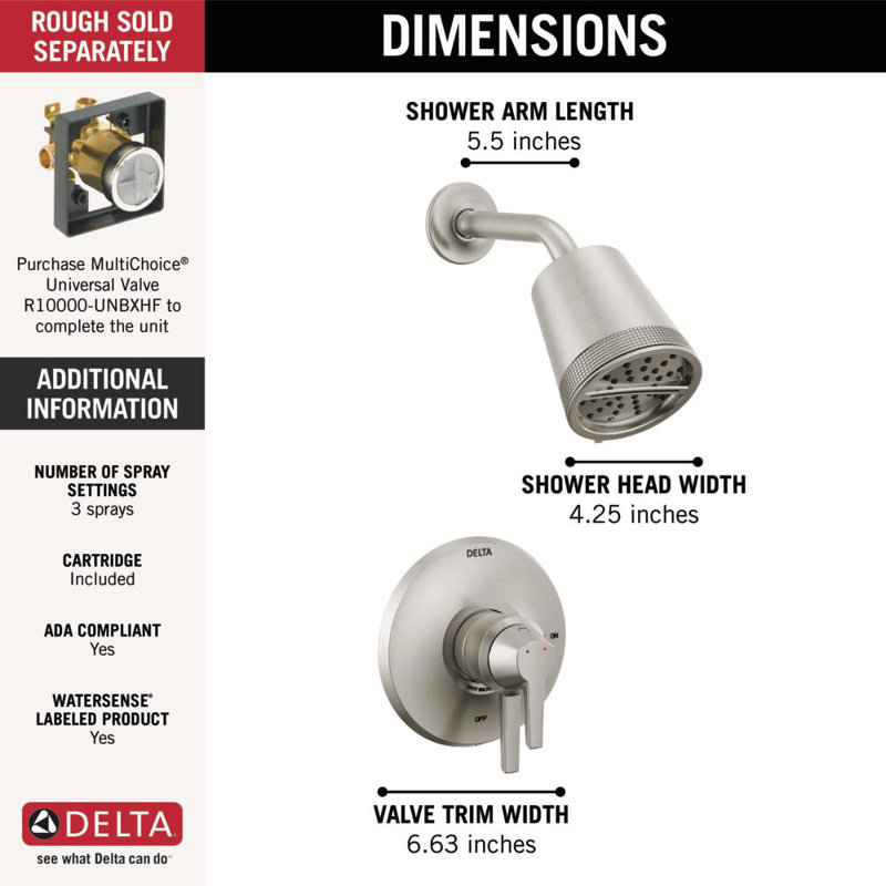 Galeon Shower Faucet, Lumicoat Stainless