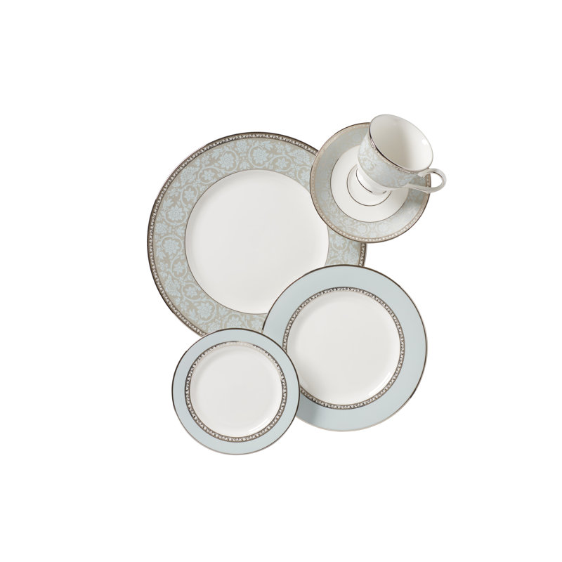Lenox Westmore White and Blue Bone China 5-Piece Place Setting