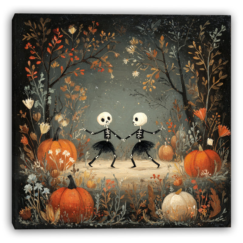 «Pumpkin Patch Pirouette», art mural sur toile tendue, H 20 po x l 20 po