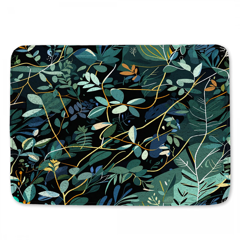 Tapis de salle de bain Leafy Vines, 34 po L x 21 po L