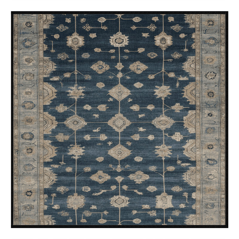 Machine Washable Overdyed Grey Area Rug, Square 7'