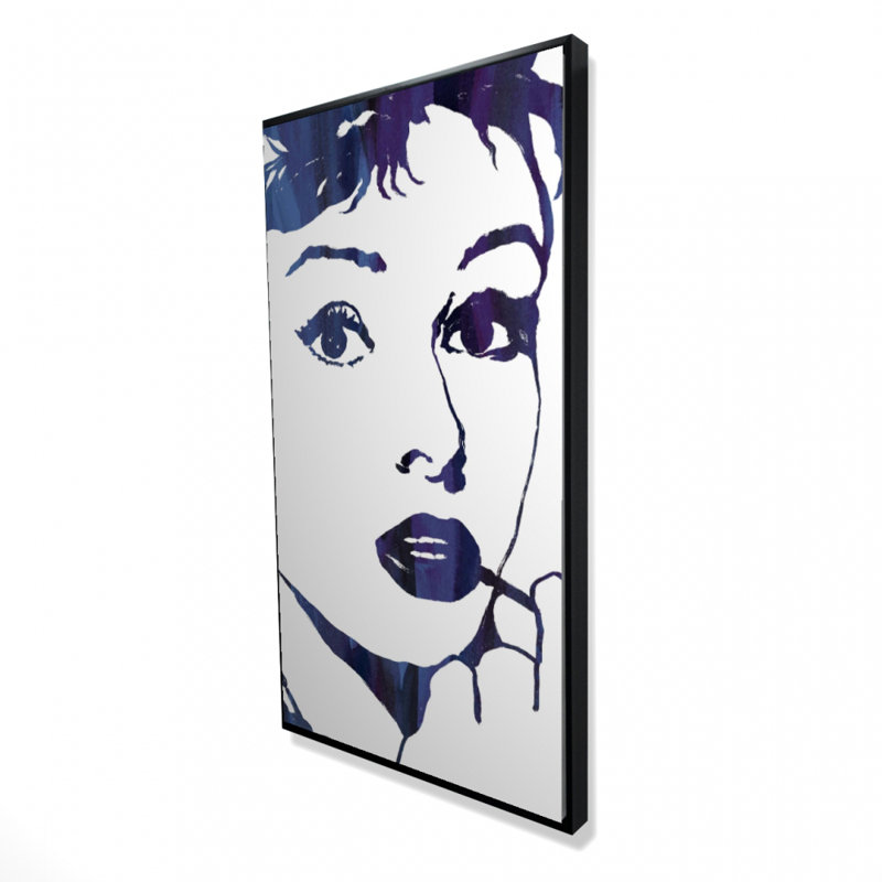 «Audrey Hepburn Cigarillo», toile rétro encadrée, H 49,25 po x l 25,25 po