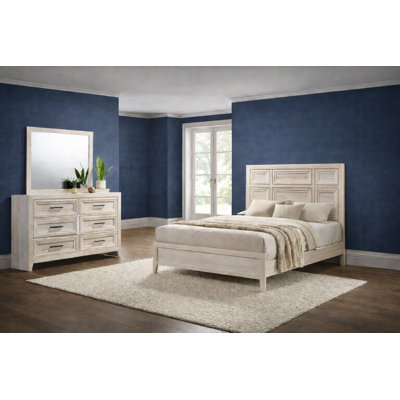 Classic Panel Bedroom Set in Cream Finish