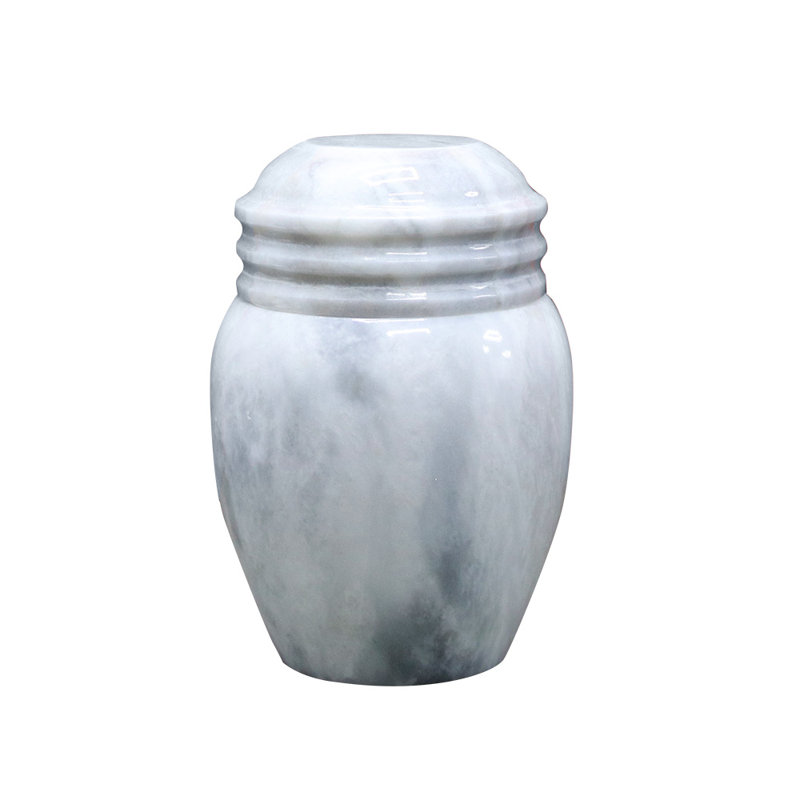 Urne de crémation en marbre, gris Badal, H 4,75 po x l 3,5 po x l 3,5 po