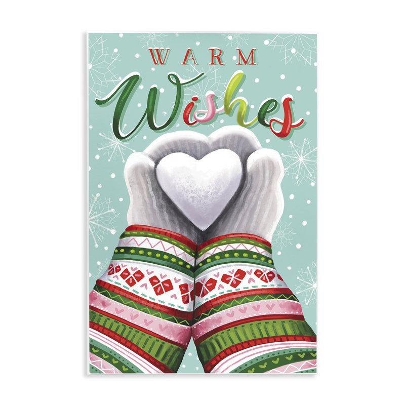 «Warm Wishes with Heart», art mural sur bois par Elizabeth Tyndall, H 15 po x l 10 po
