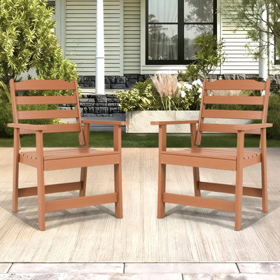 2-Piece HDPE Patio Dining Arm Chairs