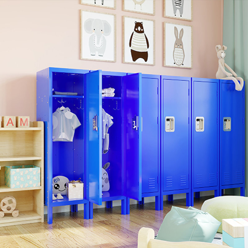 1 Door Tall Single Metal Locker-Retro Style Storage Cabinet--Industrial Furniture--For Living Room/Bedroom/Storage Room/Gym/School