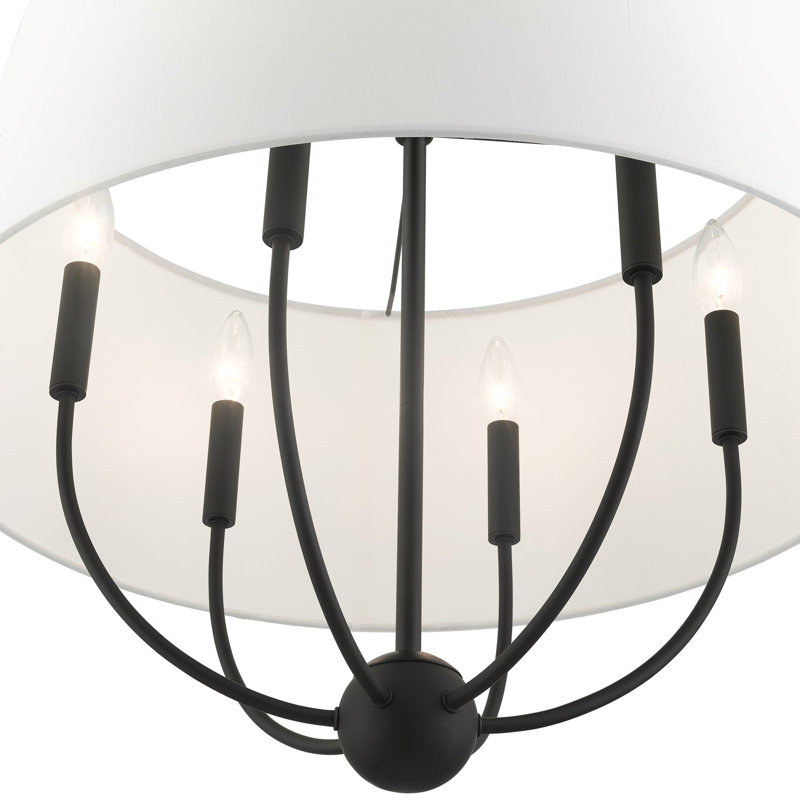 Antonya 6 - Light Dimmable Drum Chandelier, Black