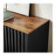 Commode double 6 tiroirs Modern avec grille à lattes - Commode en bois noir et brun pour le rangement de la chambre à coucher avec pieds en métal