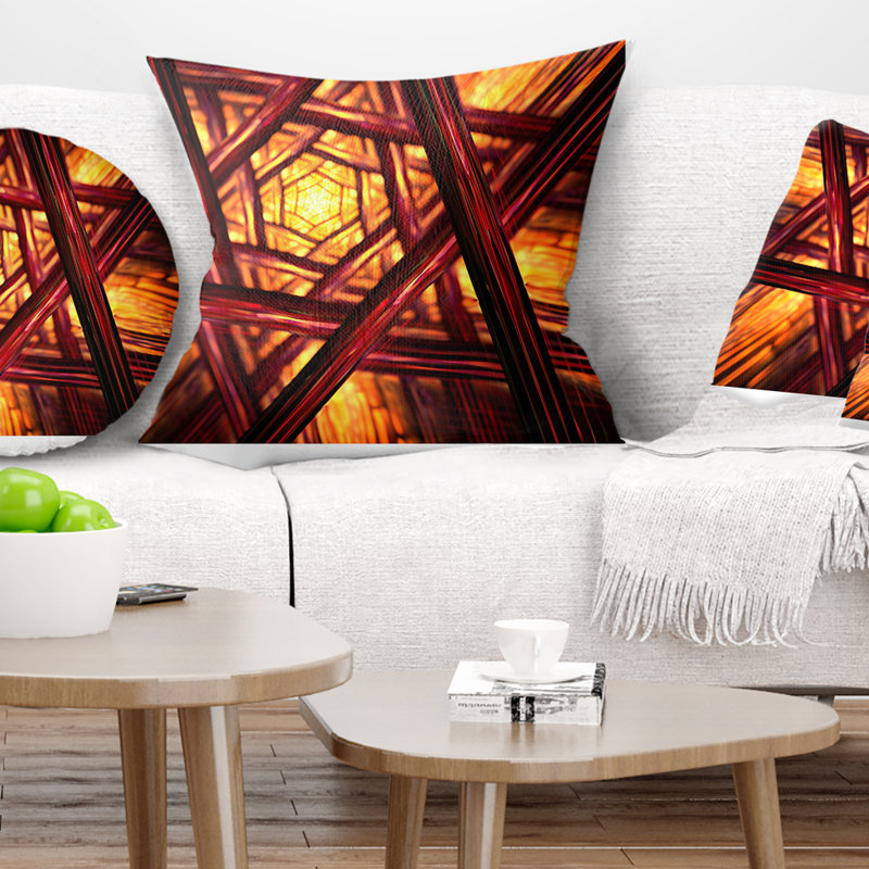 Coussin de conception fractal Abstract, 16 po x 1 po, Coussin décoratif