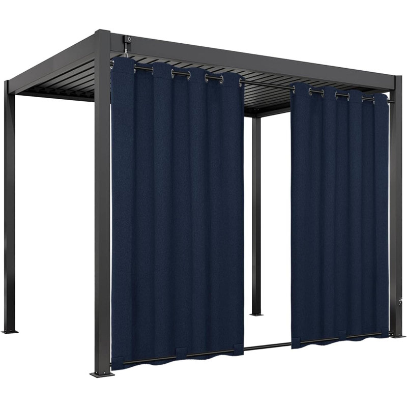 Rideaux d'extérieur imperméables et imperméables coupe-vent pour rideaux en lin, Vert, L 54 po x L 96 po