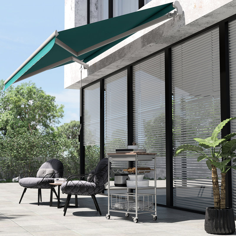 13' X 8' Awning For Deck - , , & Water , Manual Operated Crank Patio Water-,