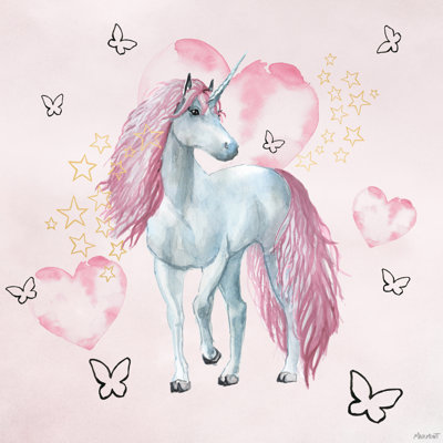 Brandin Unicorn Dreaming Print on Wrapped Canvas