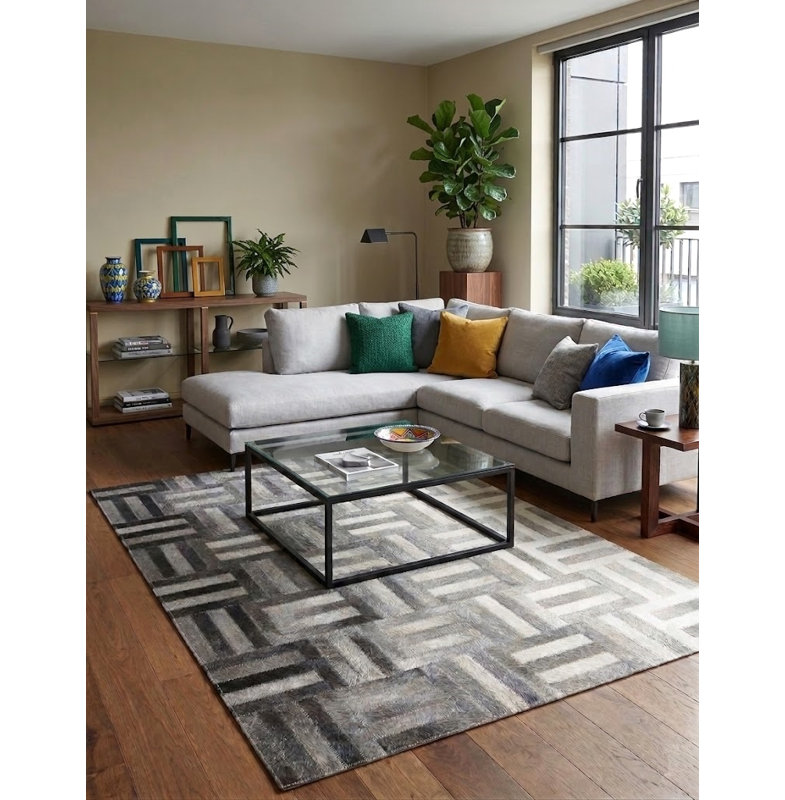 Tapis gris Abiano Rani, 4 pi x 6 pi