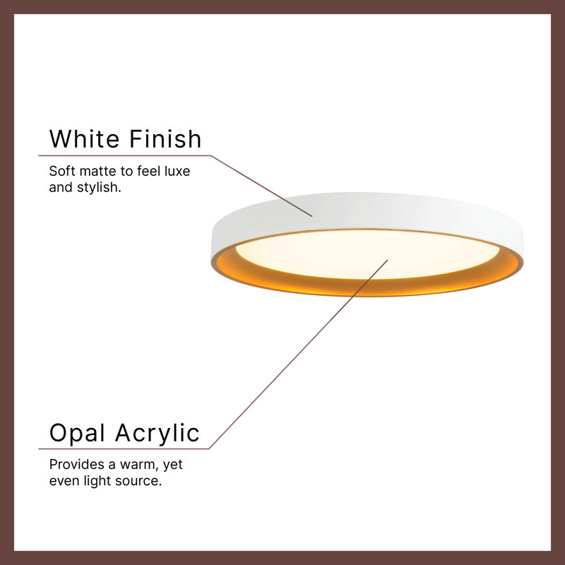 Nix 12-in Black dimmable LED Flush Mount, White/Gold