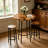 3-Piece Round Pub Table Set, Industrial Bar Height Bistro Table With 2 Backless Stools, Rustic Reclaimed Wood Finish, For Small Kitchen, Apartment & Breakfast Nook