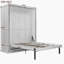 Grand lit escamotable rotatif avec supports de rangement cachés, lit mural multifonctionnel peu encombrant pour le bureau à domicile et les petites pièces, blanc-877646685