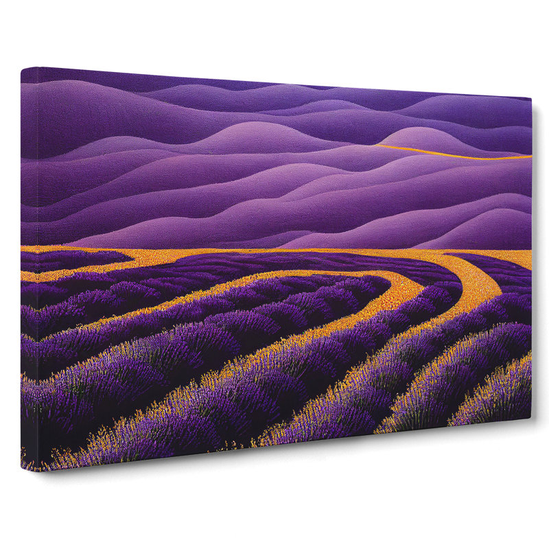 Lovable Lavender Flower Field - Wrapped Canvas, 40cm H x 60cm W x 3cm D