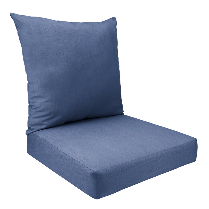 Sunbrella Deep Seat Patio Cushion Set (Seat and Back), 2 Piece, Denim