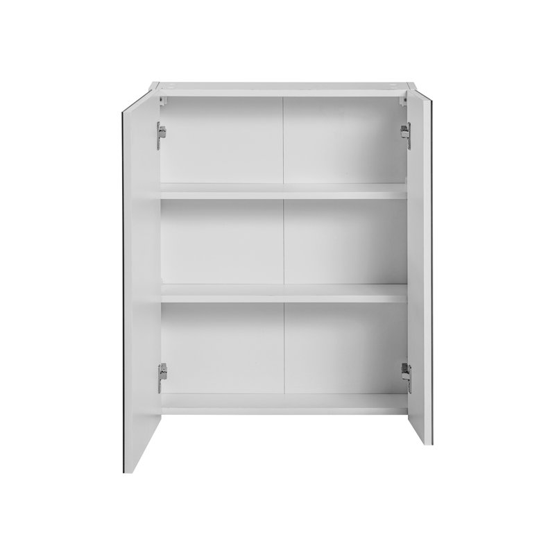 Dineke 600mm W 750mm H Surface Frameless Medicine Cabinet Mirror 2 Fixed