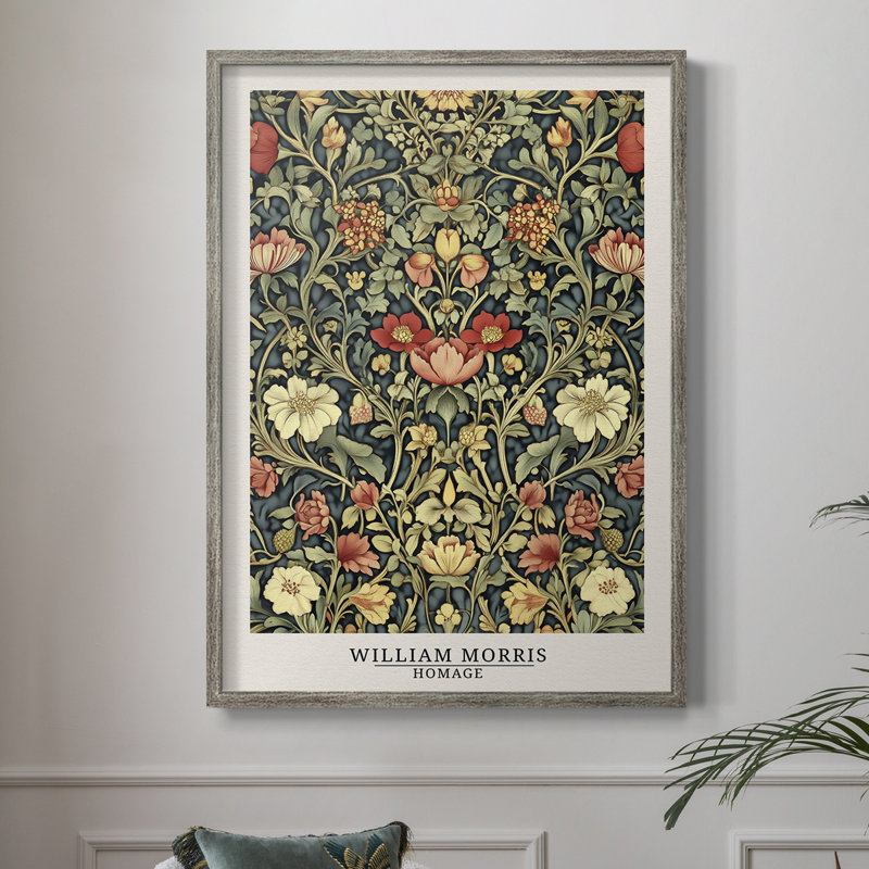 Imprimé encadré en bois massif de la série «CMVI» de William Morris, H 11 po x l 9 po