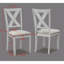 Ensemble de salle à manger rustique de style rustique 5 pièces avec table rectangulaire et chaises rembourrées en tissu d'aspect lin, finition bois flotté