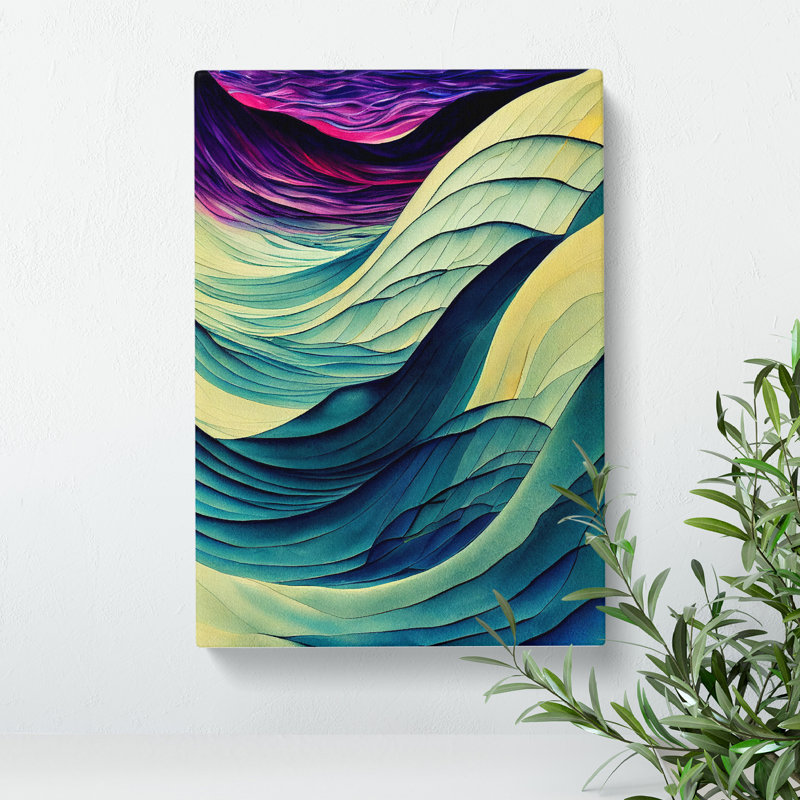 Layers Of An Ocean Wave Abstract No.1 - Print, Wrapped Canvas, 50cm H x 35cm W, No Matte