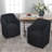  25" Wide Modern No Assembly Linen Barrel Back Upholstered Dining Armchair with Interchangeable Casters & Fixed Feet (Set of 2)-1196611500